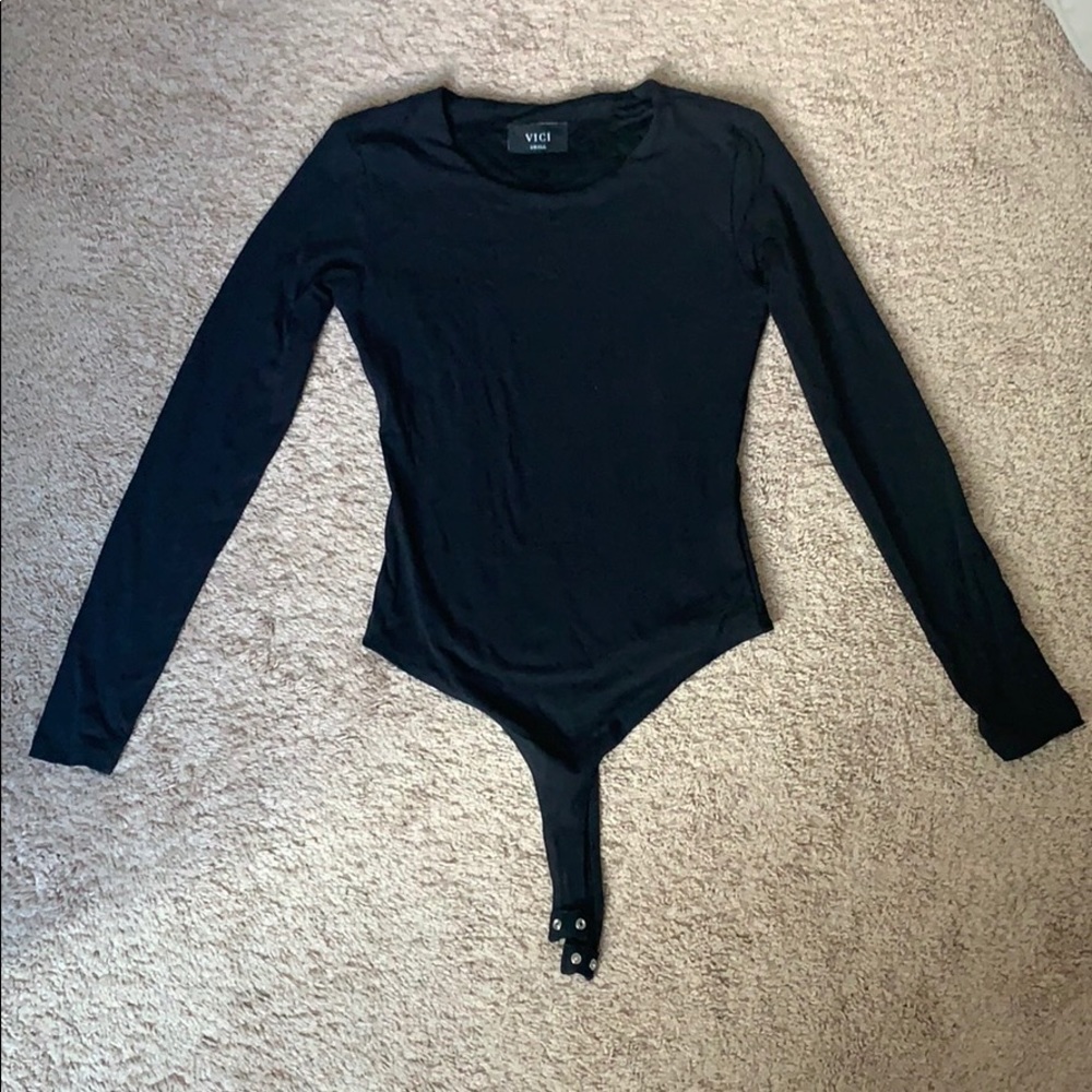 Black long sleeve bodysuit Vici